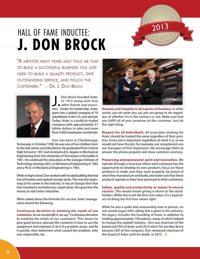 J-Don Brock 2013 Hall of Fame Inductee