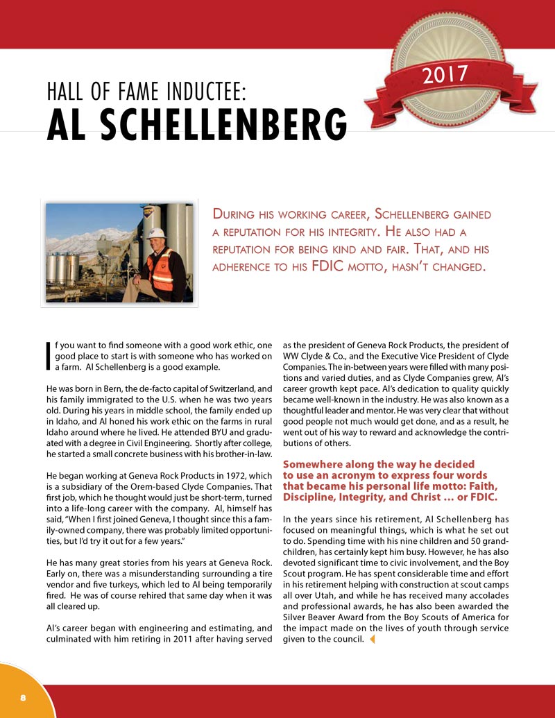 Al Schellenberg 2017 Hall of Fame Inductee