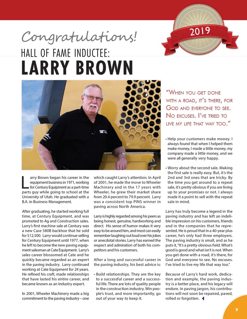 Larry Brown 2019 Hall of Fame Inductee