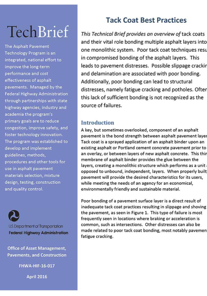 tech brief tack coat